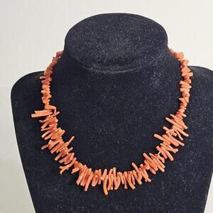 Vintage Or Antique Branch Coral Necklace 18 Inch. Adjustable Choker Necklace.